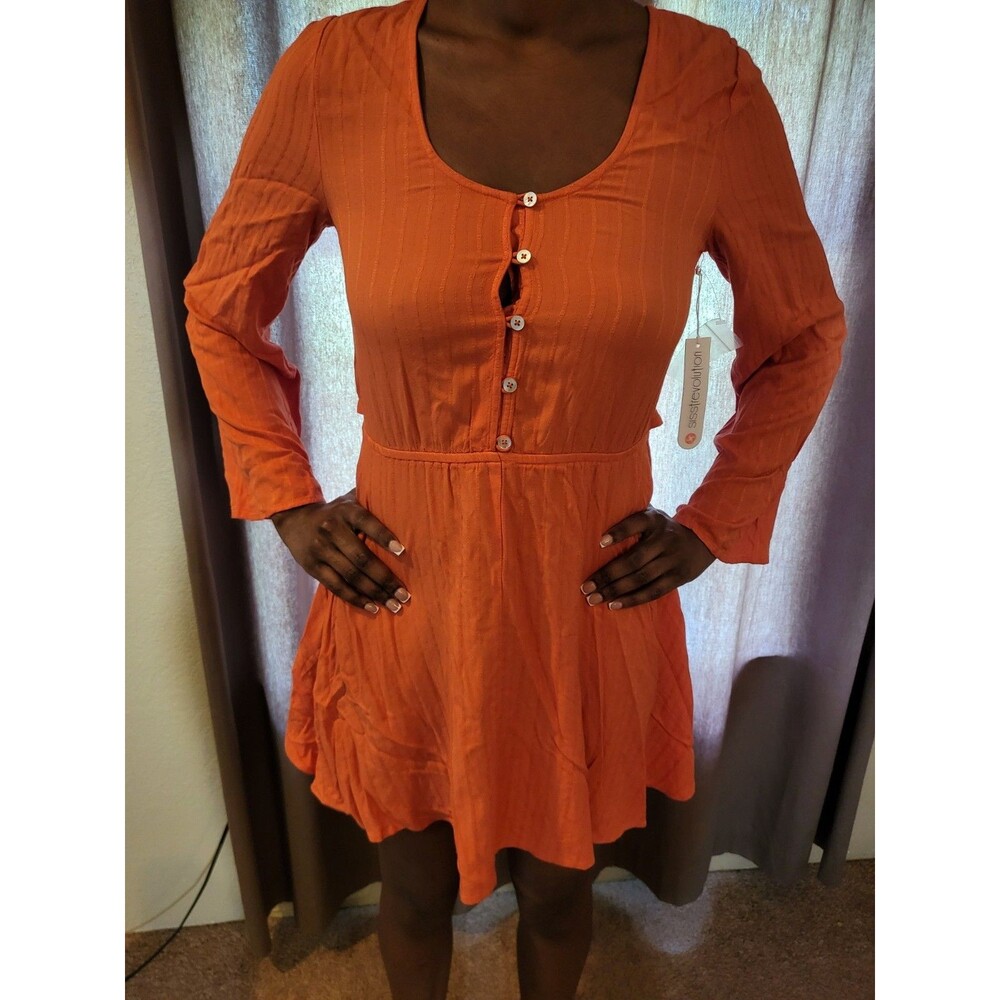 SISSTREVOLUTION Dress Breerzin Beauty Dress Medium Womens Orange Back Cut Out